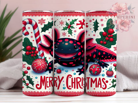Funny Axolotl Tumbler Wrap, Christmas Axolotl Design, Candy Cane Tumbler Wrap, Merry Christmas Tumbler, 20oz Sublimation Wrap, Cute Holiday Drinkware, Digital Download Sublimation Li Zamperini 