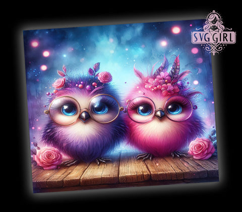 Funny Baby Birds 20oz Tumbler Wrap Sublimation Design, Straight Tapered Tumbler Wrap, Watercolor Bird Tumbler Png, Instant Digital Download Sublimation SvggirlplusArt 