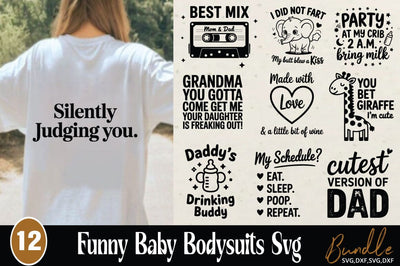 Funny Baby Bodysuits SVG Bundle SVG Angelina750 
