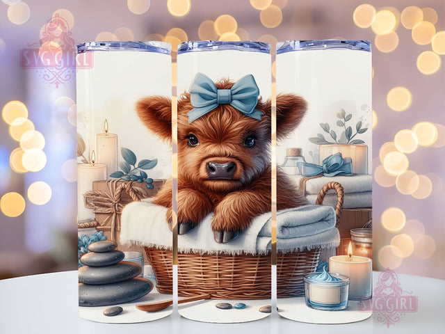 Funny Baby Highland Cow 20oz Tumbler Wrap Sublimation Design, Straight Tapered Tumbler Wrap, Highland Cow Tumbler Png, Instant Digital Download Sublimation SvggirlplusArt 