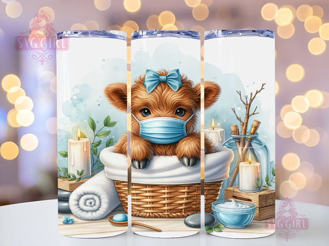 Funny Baby Highland Cow 20oz Tumbler Wrap Sublimation Design, Straight Tapered Tumbler Wrap, Highland Cow Tumbler Png, Instant Digital Download Sublimation SvggirlplusArt 