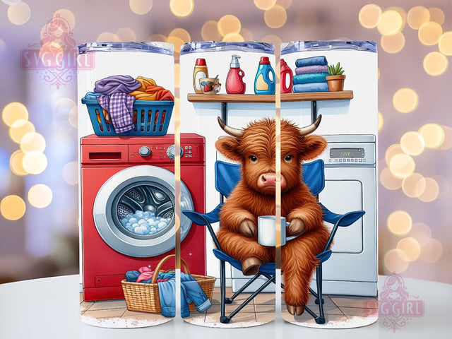 Funny Baby Highland Cow 20oz Tumbler Wrap Sublimation Design, Straight Tapered Tumbler Wrap, Highland Cow Tumbler Png, Instant Digital Download Sublimation SvggirlplusArt 