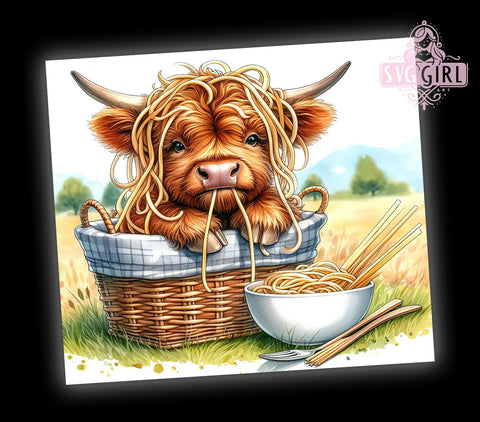 Funny Baby Highland Cow 20oz Tumbler Wrap Sublimation Design, Straight Tapered Tumbler Wrap, Highland Cow Tumbler Png, Instant Digital Download Sublimation SvggirlplusArt 