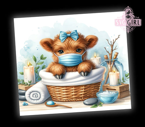 Funny Baby Highland Cow 20oz Tumbler Wrap Sublimation Design, Straight Tapered Tumbler Wrap, Highland Cow Tumbler Png, Instant Digital Download Sublimation SvggirlplusArt 