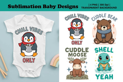 Funny Baby Quotes, newborn Sayings, Cute cartoon animals Sublimation Paper Switch 