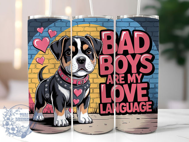 Funny Bad Boys Valentine Tumbler, Love Language Wrap, 20oz Tumbler Wrap, Sublimation Design, Cute Valentine Tumbler, Romantic Humor Gift, Funny Love Wrap Sublimation ToriDesigns 