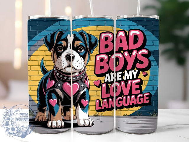 Funny Bad Boys Valentine Tumbler, Love Language Wrap, 20oz Tumbler Wrap, Sublimation Design, Cute Valentine Tumbler, Romantic Humor Gift, Funny Love Wrap Sublimation ToriDesigns 