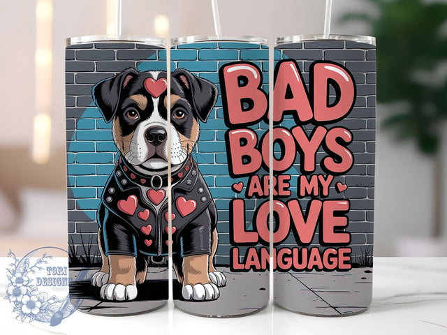 Funny Bad Boys Valentine Tumbler, Love Language Wrap, 20oz Tumbler Wrap, Sublimation Design, Cute Valentine Tumbler, Romantic Humor Gift, Funny Love Wrap Sublimation ToriDesigns 