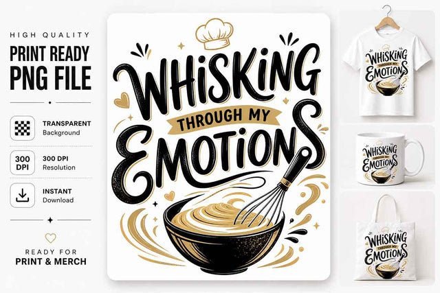 Funny Baker PNG Whisking Through My Emotions Sublimation Design SVG BillahCrafts 