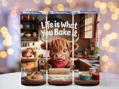 Funny Baking Cow 20oz Tumbler, Baking Quote, Funny Tumbler, 20oz Sublimation, PNG Design, Farmhouse Style, Rustic Mug Sublimation SvggirlplusArt 