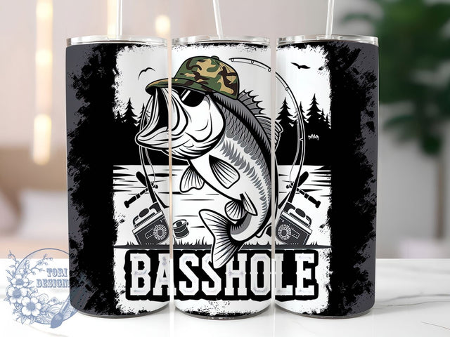 Funny Bass Fishing Tumbler Wrap, Bass Fish Wrap, 20oz Sublimation Wrap, Fisherman Gift Cup, Basshole Joke Tumbler, Outdoor Fishing Design, Humor Fishing Tumbler Sublimation ToriDesigns 