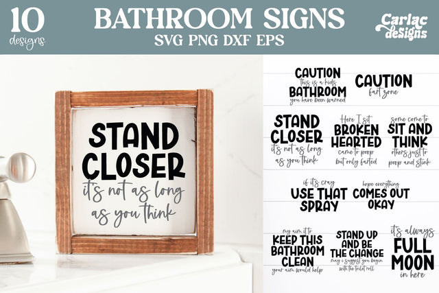 Funny Bathroom Bundle, Bathroom Quotes Bundle SVG Carla C Designs 