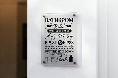 Funny Bathroom Rules Sign SVG Cut File SVG CraftLabSVG 