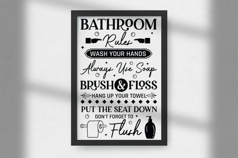 Funny Bathroom Rules Sign SVG Cut File SVG CraftLabSVG 