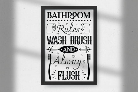 Funny Bathroom Rules Sign SVG SVG CraftLabSVG 