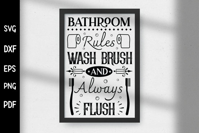 Funny Bathroom Rules Sign SVG SVG CraftLabSVG 