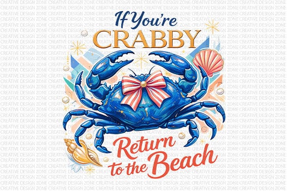Funny Beach PNG Crabby Beach Quote Coastal Sublimation Design SVG BillahCrafts 