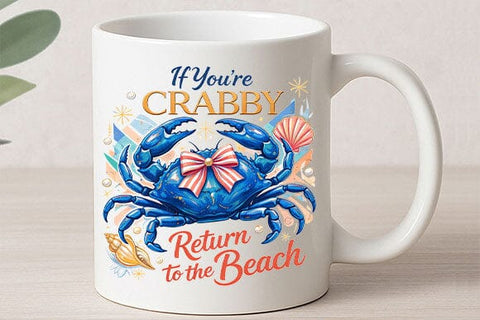 Funny Beach PNG Crabby Beach Quote Coastal Sublimation Design SVG BillahCrafts 