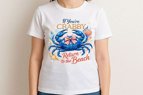 Funny Beach PNG Crabby Beach Quote Coastal Sublimation Design SVG BillahCrafts 