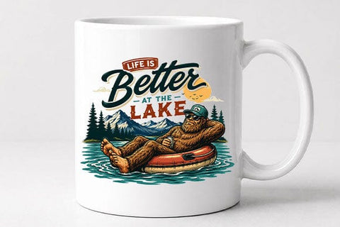 Funny Bigfoot Lake Life PNG | Lake Vacation Sublimation Design SVG BillahCrafts 