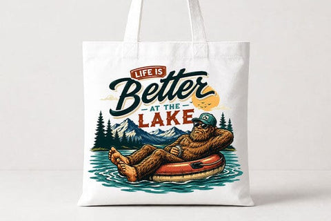 Funny Bigfoot Lake Life PNG | Lake Vacation Sublimation Design SVG BillahCrafts 