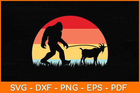Funny Bigfoot Walking Goat Vintage Svg Design SVG artprintfile 