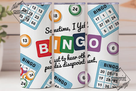 Funny Bingo Tumbler Wrap PNG Sublimation sassyprint 