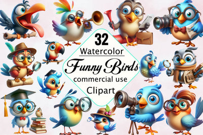 Funny Bird Clipart Bundle Funny Bird PNG Bundle Sublimation SVGArt 