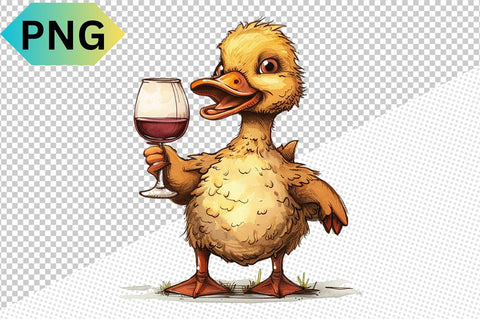 Funny Bird With Wine Glass Clipart SVG CraftingStudio 