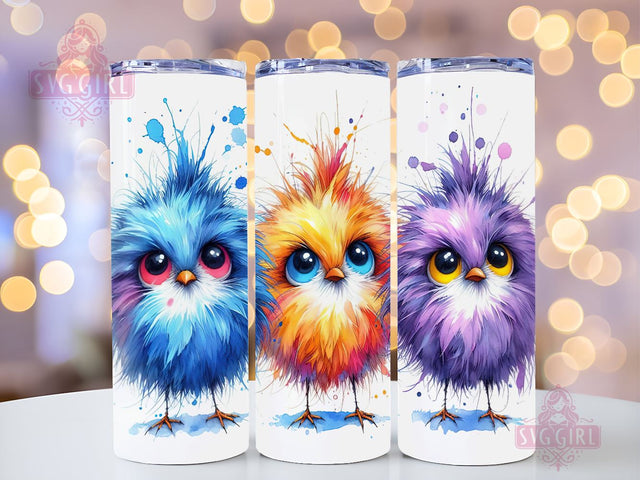 Funny Birds 20oz Tumbler Wrap Sublimation Design, Straight Tapered Tumbler Wrap, Watercolor Bird Tumbler Png, Instant Digital Download Sublimation SvggirlplusArt 