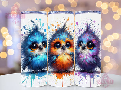 Funny Birds 20oz Tumbler Wrap Sublimation Design, Straight Tapered Tumbler Wrap, Watercolor Bird Tumbler Png, Instant Digital Download Sublimation SvggirlplusArt 