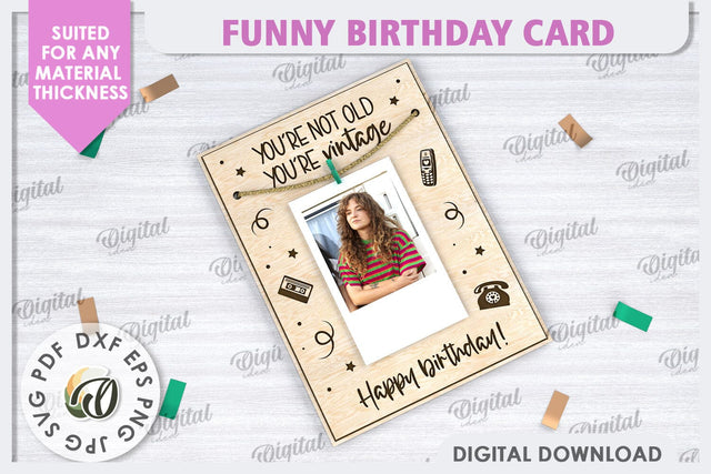 Funny Birthday Card Laser Cut Design. Money Gift Holder SVG SVG Evgenyia Guschina 