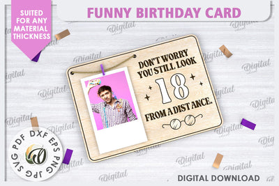 Funny Birthday Card Laser Cut Design. Money Gift Holder SVG SVG Evgenyia Guschina 