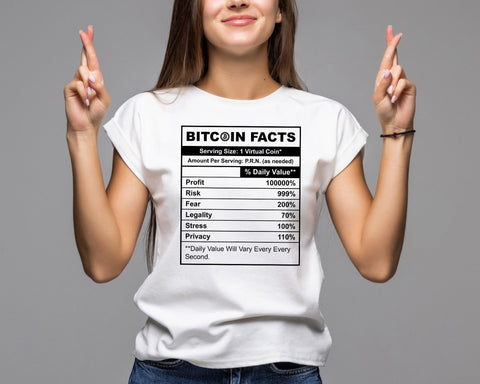 Funny Bitcoin Facts - BTC Nutrition Facts Vector T-shirt Design Ai Svg Png Files, Crypto Currency Bitcoin Svg Files for Cricut SVG DesignDestine 