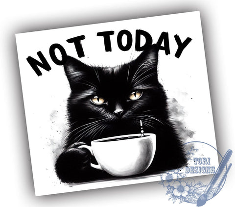 Funny Black Cat 20oz Skinny Tumbler, Cute Cat Black Tumbler Png, Straight & Tapered Tumbler Wrap, Instant Digital Download Sublimation ToriDesigns 