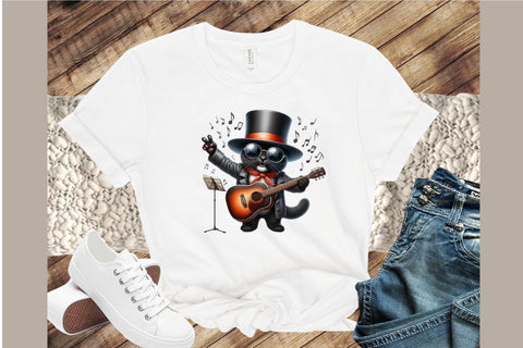 Funny Black Cat Musicians Sublimation Sublimation designartist 