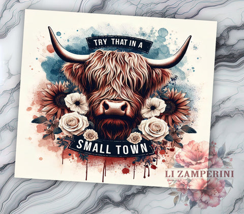 Funny Boho Flower Highland Cow 20oz Tumbler Wrap PNG, Highland Cow Western Tumbler Png, Straight & Tapered Tumbler Wrap, Instant Digital Download Sublimation Li Zamperini 