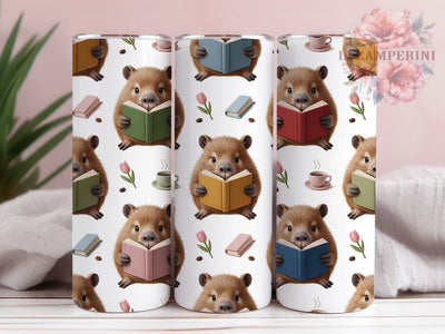 Funny Book Lover Capybara Tumbler, Funny Capybara Tumbler, Book Lover Wrap, Whimsical Capybara Wrap, Cute Animal Wrap, Sublimation Design, Trendy Gift Idea Sublimation Li Zamperini 