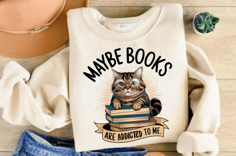 Funny Book Lover PNG Books Addicted PNG Sublimation Design Sublimation Regulrcrative 