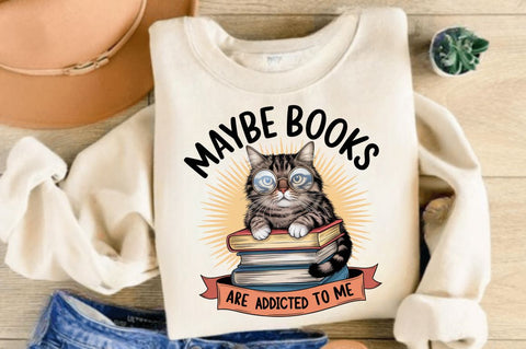 Funny Book Lover PNG Books Addicted PNG Sublimation Design Sublimation Regulrcrative 