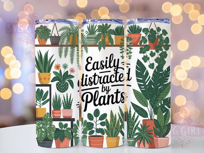 Funny Botanical Plant Tumbler, Easily Distracted Tumbler, Stylish 20oz Wrap, Sublimation Design, Trendy Gift Idea, Botanical Humor Wrap, Quirky Plant Tumbler Sublimation SvggirlplusArt 