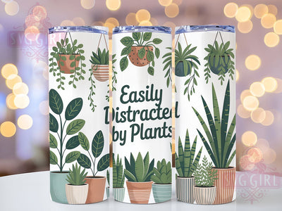 Funny Botanical Plant Tumbler, Easily Distracted Tumbler, Stylish 20oz Wrap, Sublimation Design, Trendy Gift Idea, Botanical Humor Wrap, Quirky Plant Tumbler Sublimation SvggirlplusArt 
