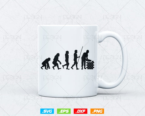 Funny Bricklayer Evolution Wall Builder Mason Svg Png, Construction svg, SVG Files for Cricut Silhouette, Clipart, Instant download SVG DesignDestine 