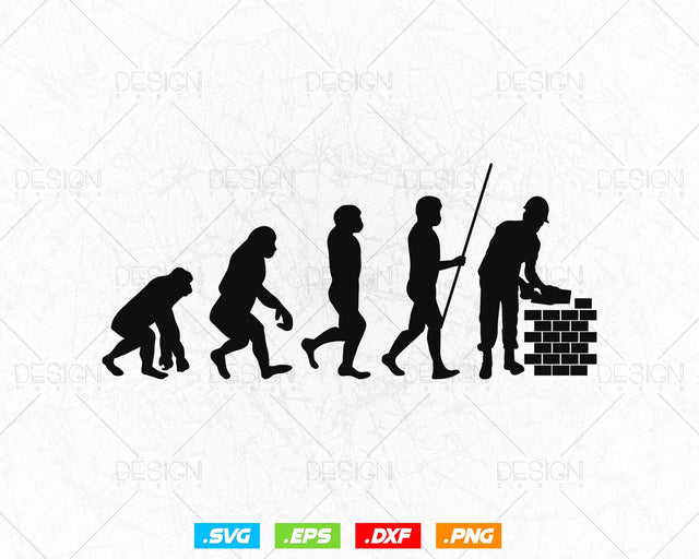 Funny Bricklayer Evolution Wall Builder Mason Svg Png, Construction svg, SVG Files for Cricut Silhouette, Clipart, Instant download SVG DesignDestine 
