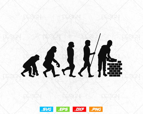 Funny Bricklayer Evolution Wall Builder Mason Svg Png, Construction svg, SVG Files for Cricut Silhouette, Clipart, Instant download SVG DesignDestine 