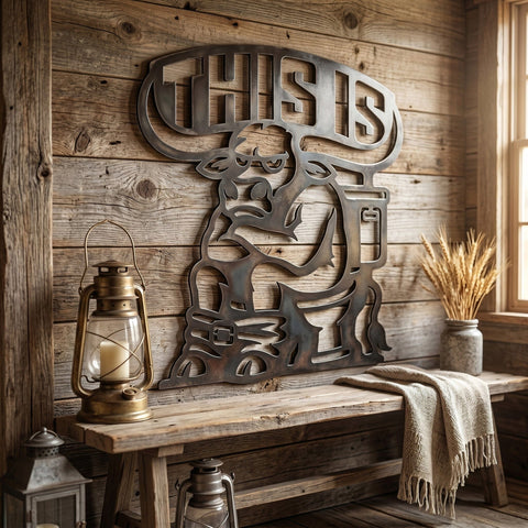 Funny Bull Bathroom Metal Sign SVG | “This Is Bull…” Toilet Humor CNC Plasma Cut File | Dxf Svg Png Eps | Farmhouse Wall Decor SVG HappyDesignStudio 