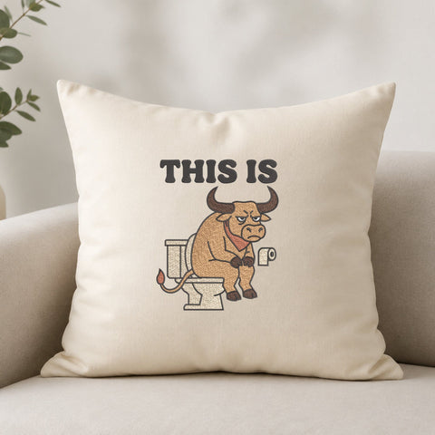 Funny Bull on Toilet Embroidery Design – This Is Bullshit Machine Embroidery File, Sarcastic Cow Humor Design Embroidery/Applique DESIGNS PatternFeed8 