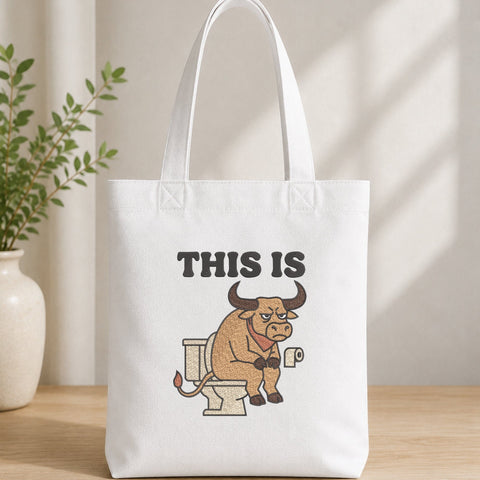 Funny Bull on Toilet Embroidery Design – This Is Bullshit Machine Embroidery File, Sarcastic Cow Humor Design Embroidery/Applique DESIGNS PatternFeed8 