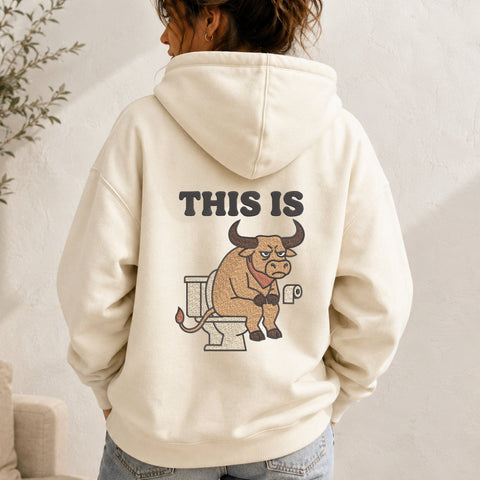 Funny Bull on Toilet Embroidery Design – This Is Bullshit Machine Embroidery File, Sarcastic Cow Humor Design Embroidery/Applique DESIGNS PatternFeed8 