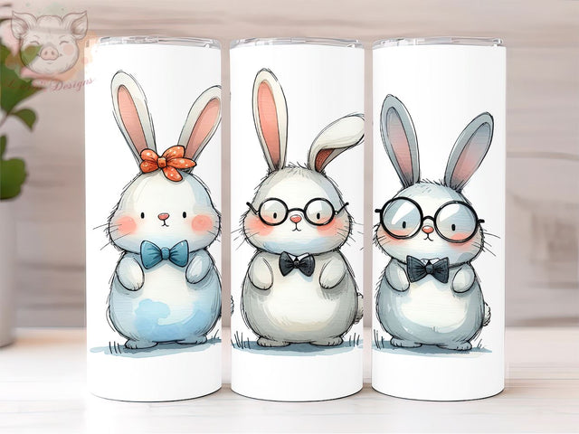 Funny Bunny Trio 20oz Tumbler Png, Sublimation Design, Happy Easter's Day Tumbler Png, Digital Download PNG Sublimation Lara' s Designs 